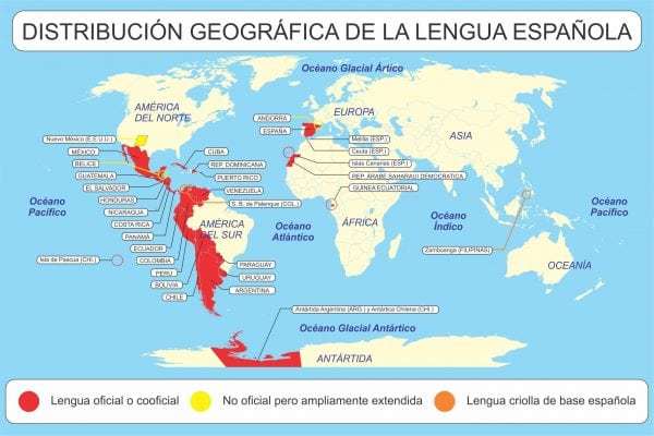 Mapa Lengua española