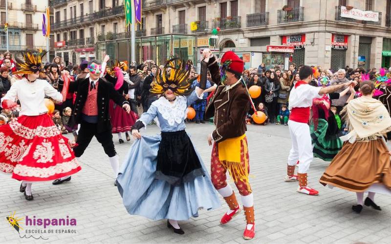 Carnival celebration in Spain. Hispania, escuela de español