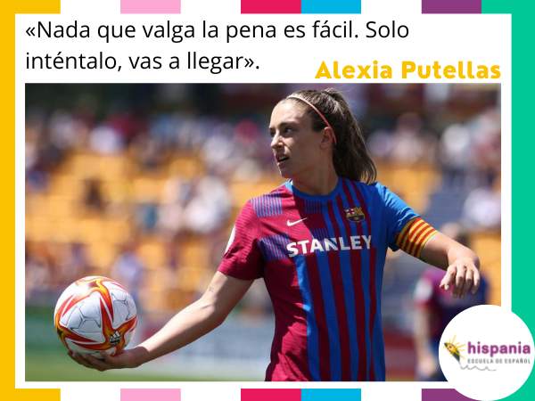 Alexia Putellas futbolista. Hispania, escuela de español