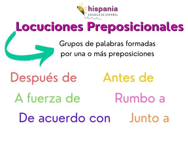 Locuciones preposicionales. Hispania, escuela de español