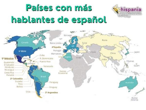 Número total de hablantes de español en el mundo. Hispania, escuela de español