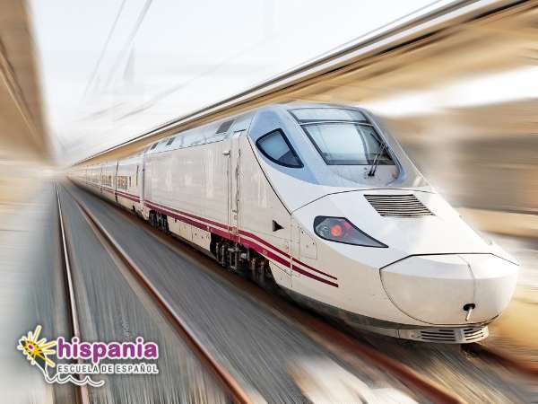 Tren de alta velocidad como medio de transporte a Valencia. Hispania, escuela de español